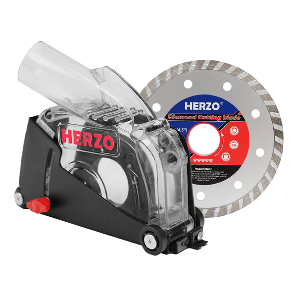 HERZO Transparent Cutting Dust Shroud 125mm (4.5"/5") with 1 Diamond Cutting Blade